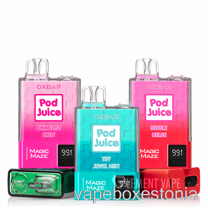 Vape Box Estonia Oxbar Magic Maze Pro 10000 ühekordne Läbipaistev Smaragd - Kauna Mahl